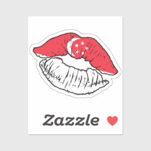 Singapur Lipstick-Liebe Aufkleber