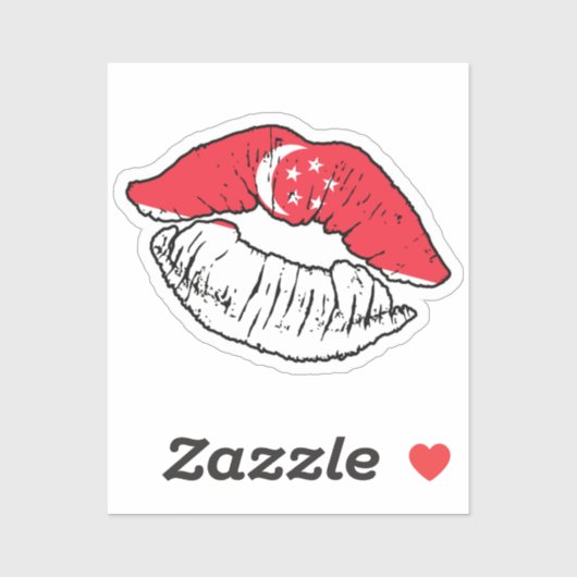 Singapur Lipstick-Liebe Aufkleber (Blatt)