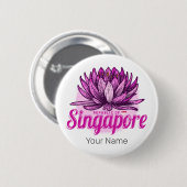 Singapur Lotus Flag Vintag Holiday Souvenir Button (Vorne & Hinten)