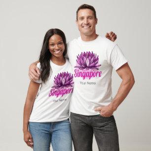 Singapur Lotus Flag Vintag Holiday Souvenir T-Shirt