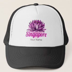Singapur Lotus Flag Vintag Holiday Souvenir Truckerkappe