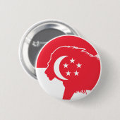 Singapur-Löwe Singapur Nationaltier Flagge Button (Vorne & Hinten)