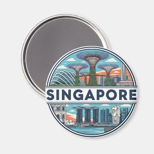 Singapur Magnet (Vorderseite/Rückseite)