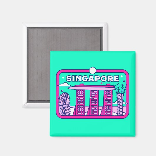 Singapur Magnet (Vorderseite/Rückseite)
