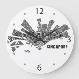 Singapur Map Clock Große Wanduhr