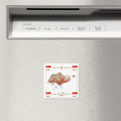 Singapur Map + Flags Magnet (In Situ (Geschirrspüler))