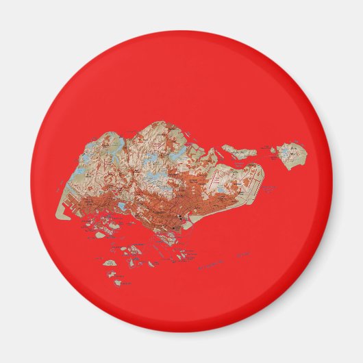 Singapur Map Magnet (Vorne)