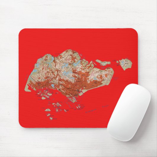 Singapur Map Mousepad (Mit Mouse)