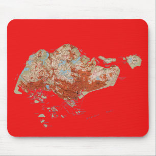 Singapur Map Mousepad