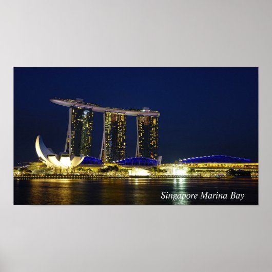 Singapur Marina Bay bei Nacht Poster (Vorne)