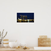 Singapur Marina Bay bei Nacht Poster (Küche)