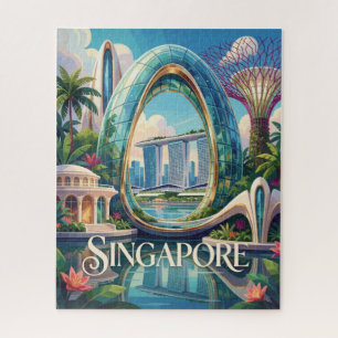 Singapur Marina Bay futuristische tropische Stadt Puzzle