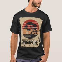 Singapur Marina Bay Japanisch Sunset Cityscape T-Shirt