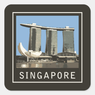 Singapur Marina Bay Sands Quadratischer Aufkleber