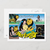SINGAPUR MERFAMILY® Postkarte (Vorne/Hinten)