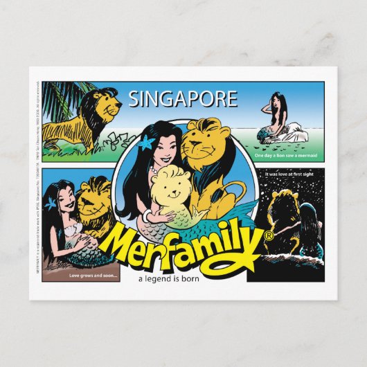 SINGAPUR MERFAMILY® Postkarte (Vorderseite)