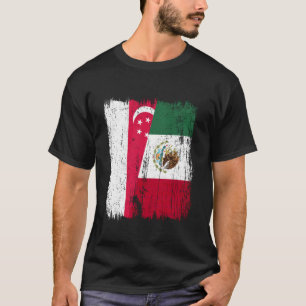 Singapur Mexiko Halbflagge Singapurer Mexikanische T-Shirt