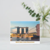 Singapur mit City & Marina Bay Sands Modern Postkarte (Stehend Vorderseite)