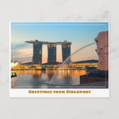 Singapur mit City & Marina Bay Sands Modern Postkarte (Vorderseite)