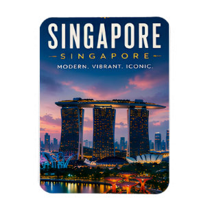 🌆 Singapur Moderne Skyline Luxus-Home-Einrichtung Magnet
