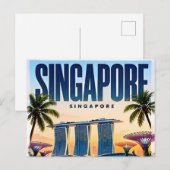 🌇 Singapur Moderne Skyline Stadt Stil 🌇 Postkarte (Vorne/Hinten)