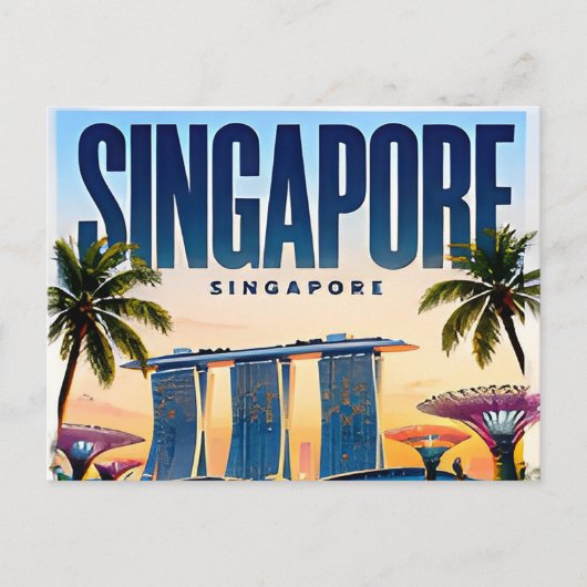 🌇 Singapur Moderne Skyline Stadt Stil 🌇 Postkarte (Vorderseite)