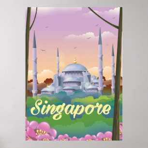 Singapur Mosque Travel Poster
