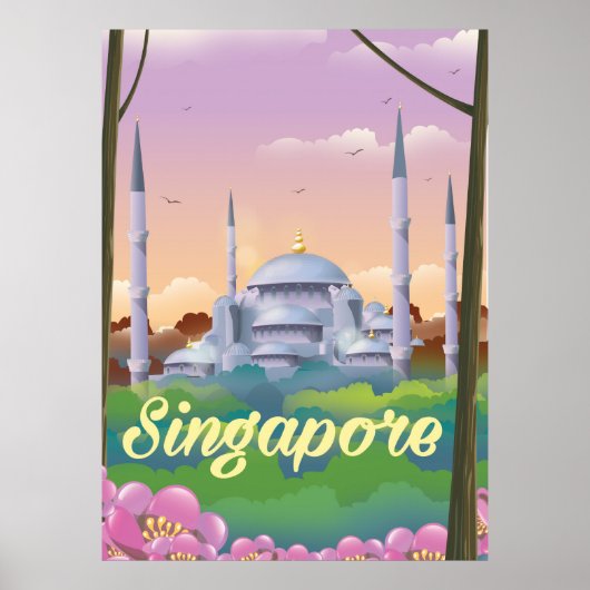 Singapur Mosque Travel Poster (Vorne)
