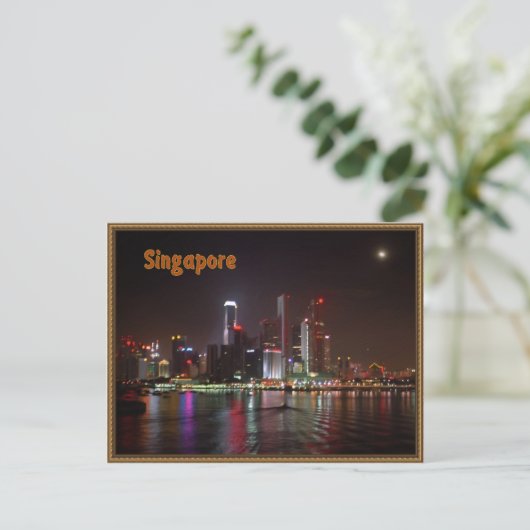 Singapur-Nacht Postkarte (Stehend Vorderseite)