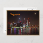 Singapur-Nacht Postkarte (Vorne/Hinten)