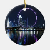 Singapur-NachtSkyline Keramik Ornament (Vorne)