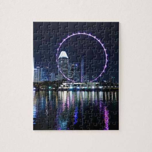 Singapur-NachtSkyline Puzzle (Vertikal)