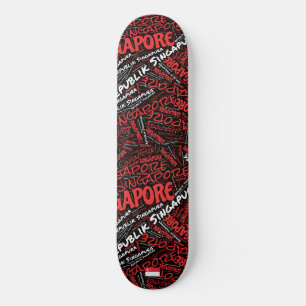 Singapur Nationalstolz Wordcloud Skateboard