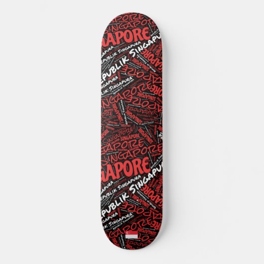 Singapur Nationalstolz Wordcloud Skateboard (Vorderseite)