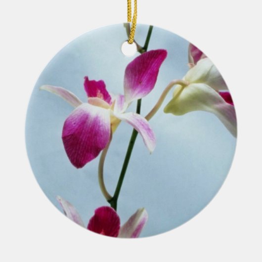 Singapur-Orchideen-Blumen Keramik Ornament (Vorne)