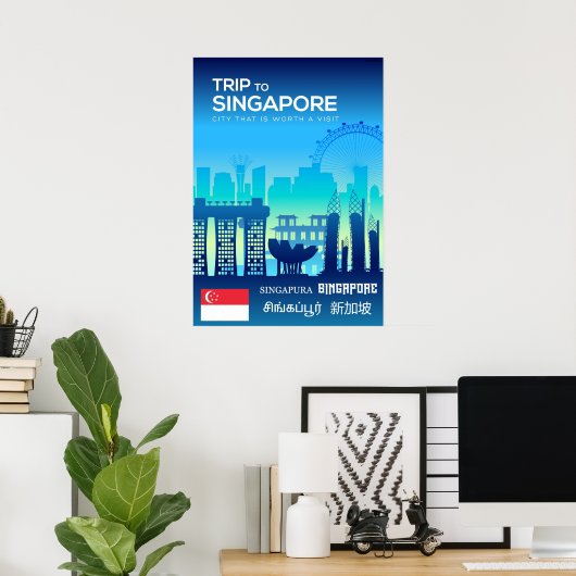 Singapur Poster (Heimbüro)