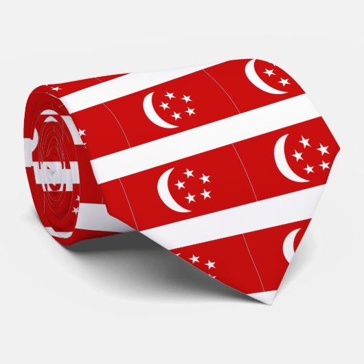 Singapur-Präsident Flag Krawatte (Gerollt)