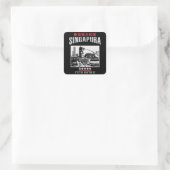 Singapur Quadratischer Aufkleber (Tasche)