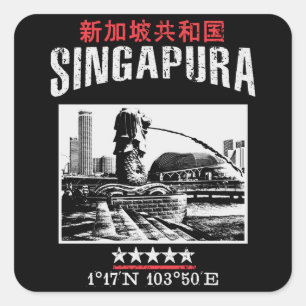 Singapur Quadratischer Aufkleber