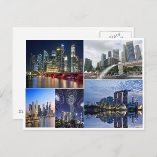 Singapur Reisegarten an der Bucht Postkarte (Vorne/Hinten)
