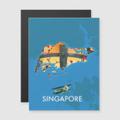 Singapur-Reisekarte Magnetkarte (Vorne/Hinten)