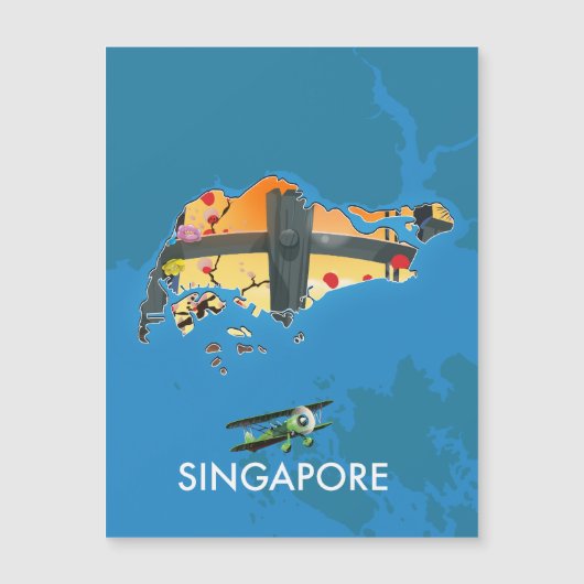 Singapur-Reisekarte Magnetkarte (Vorderseite)