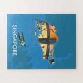 Singapur-Reisekarte Puzzle (Horizontal)