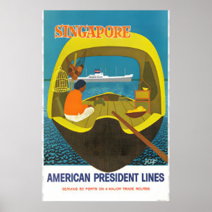 Singapur-Reiseplakat - American President Lines Poster