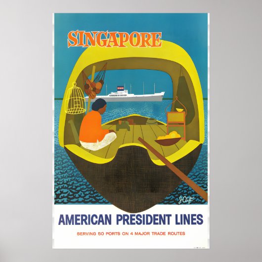 Singapur-Reiseplakat - American President Lines Poster (Vorne)