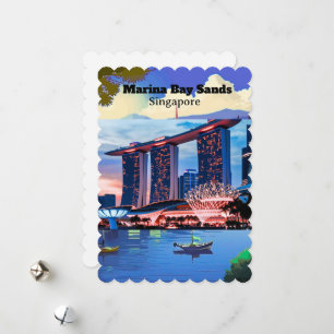 Singapur-Reisepostkarte, Singapur-Skyline-Postkart Feiertagskarte