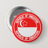 Singapur-Runde Button (Vorne & Hinten)