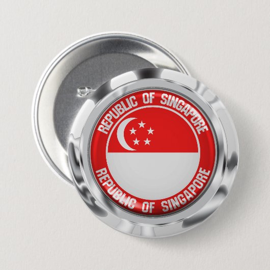 Singapur-Runde Button (Vorne & Hinten)