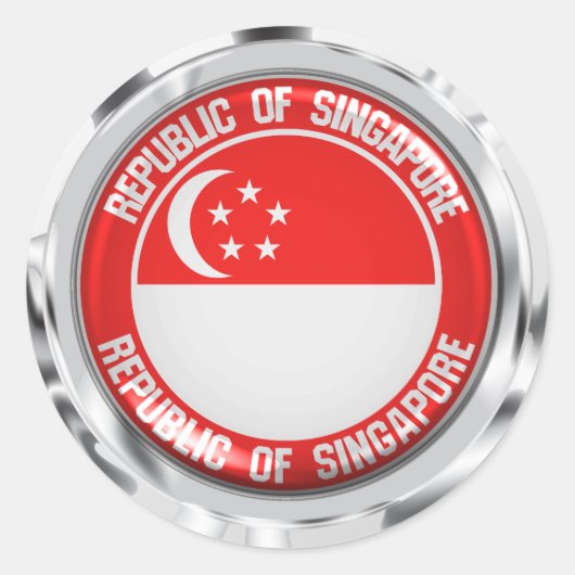 Singapur-Runde Runder Aufkleber (Vorderseite)
