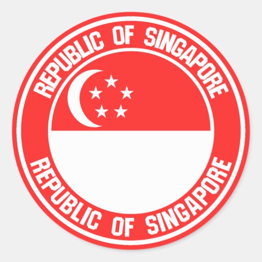 Singapur-Runde Runder Aufkleber (Vorderseite)